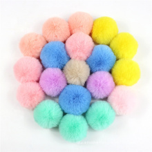 detachable colored fake fur pom poms 6cm 8cm faux rabbit fur ball